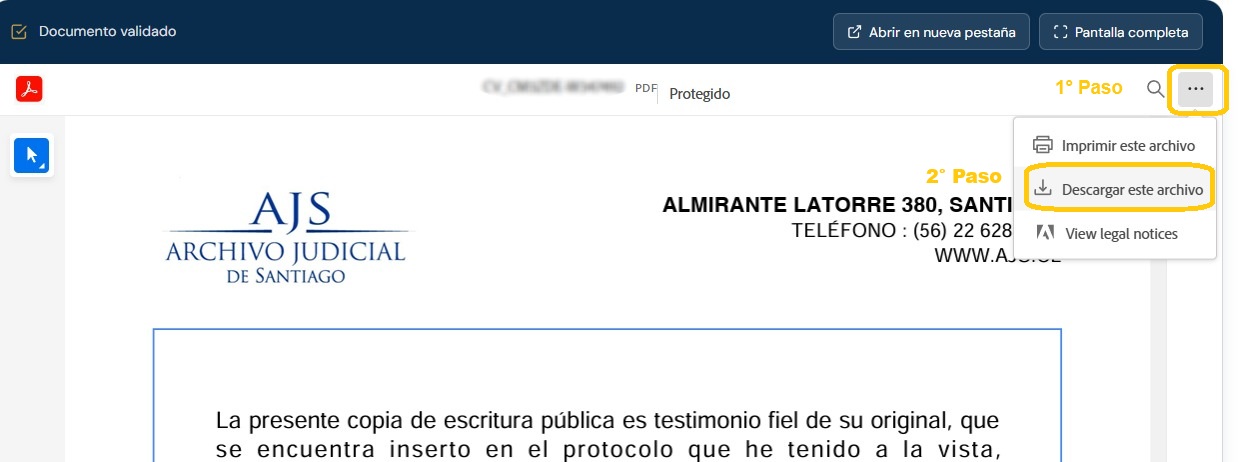 Pasos para descargar el PDF